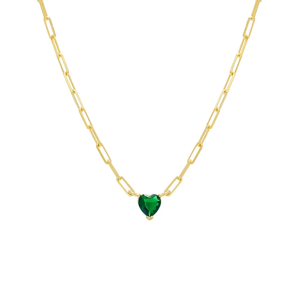 Mini Heart Paper Clip Necklace