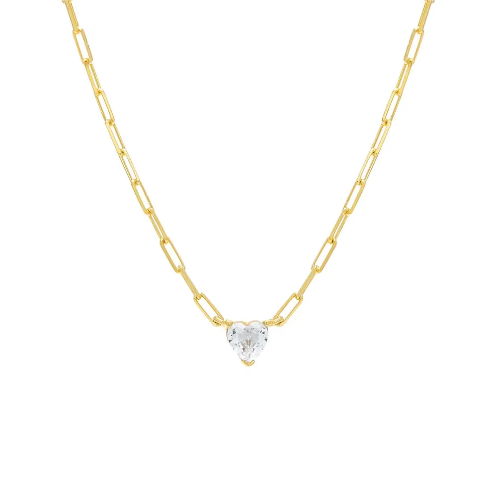 Mini Heart Paper Clip Necklace