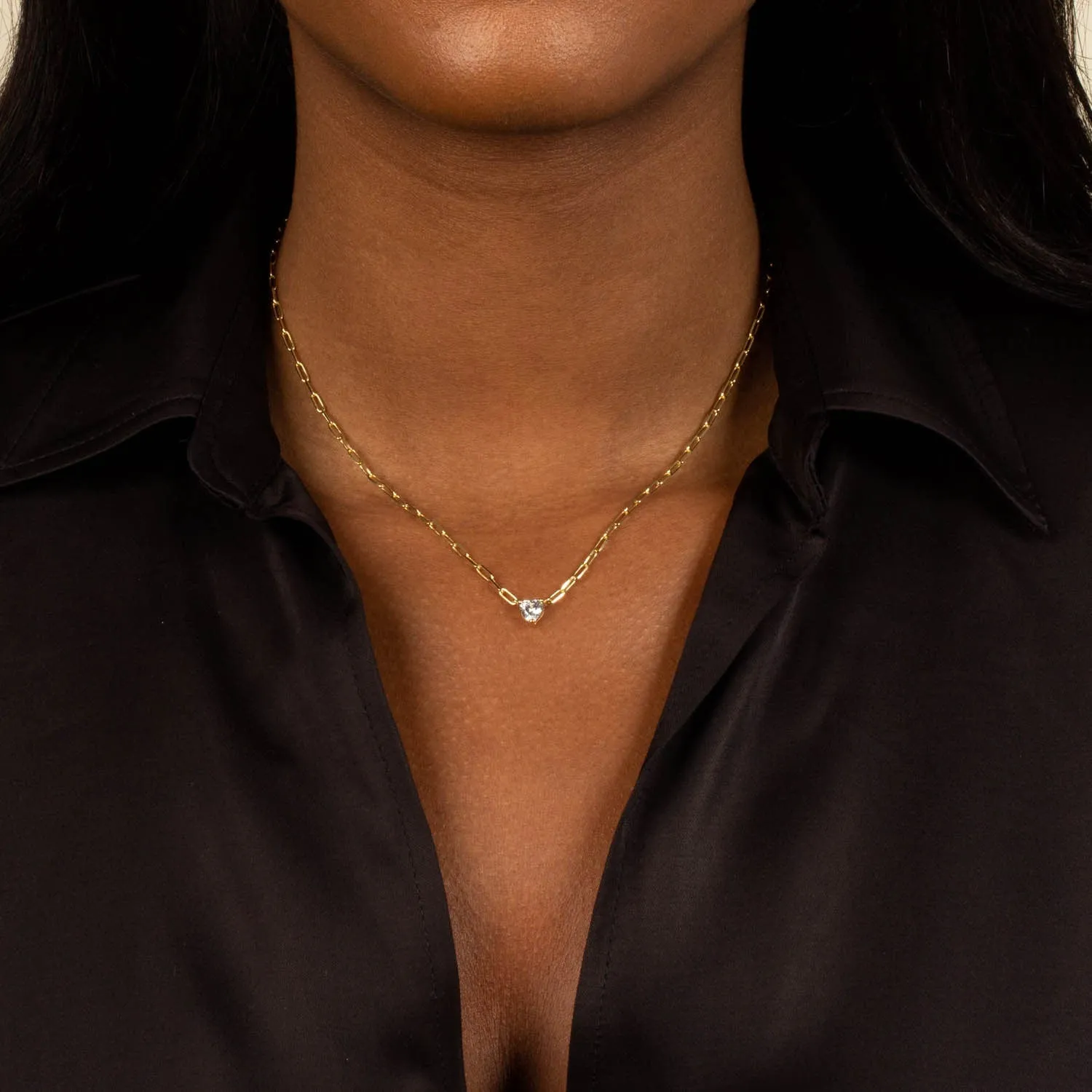 Mini Heart Paper Clip Necklace
