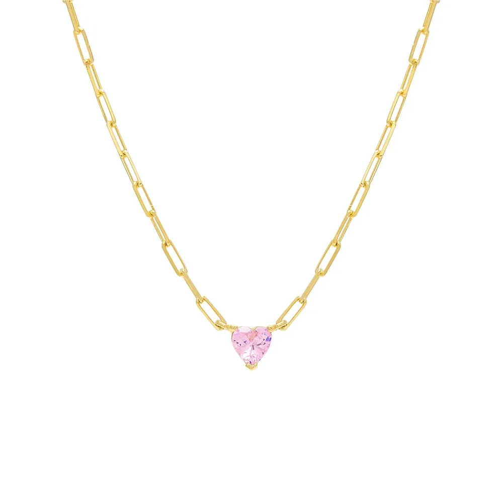 Mini Heart Paper Clip Necklace