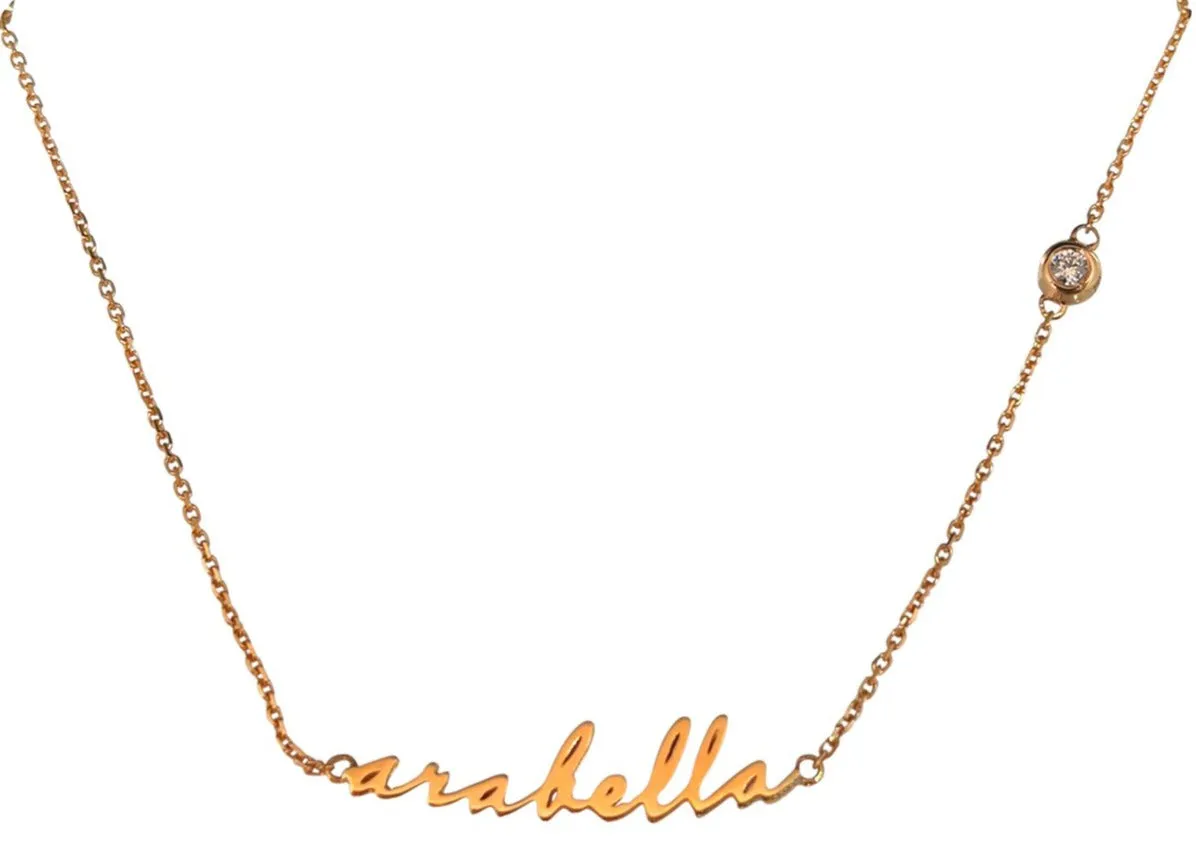 Mini Nameplate Calligraphy Necklace