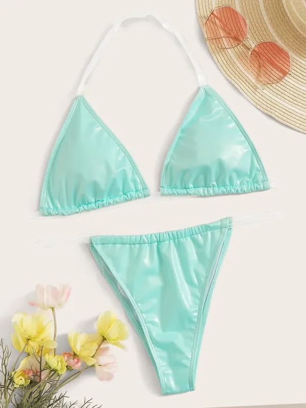 Mint Green Triangle Bikini Set