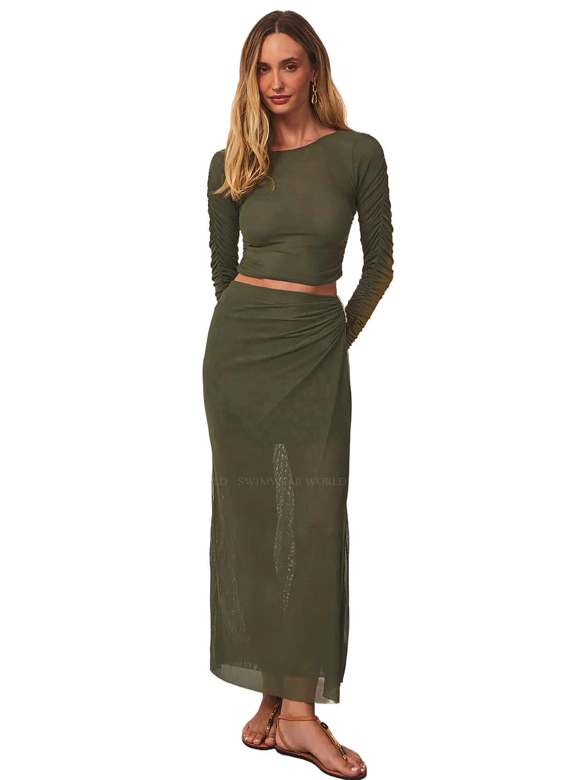 Mira-Amira Detail Long Skirt ::RET