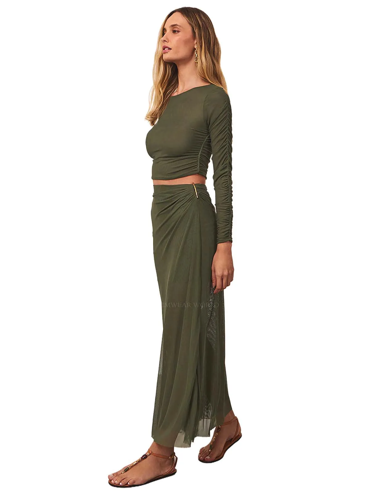Mira-Amira Detail Long Skirt ::RET