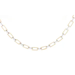 Mixed Metal Box Chain Necklace