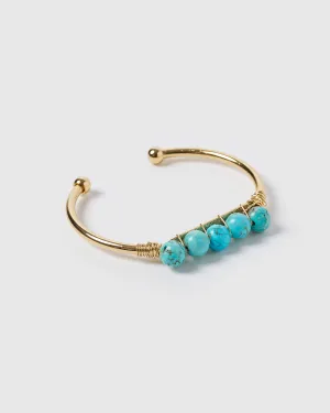 Miz Casa & Co Juliana Cuff Bracelet Gold Turquoise