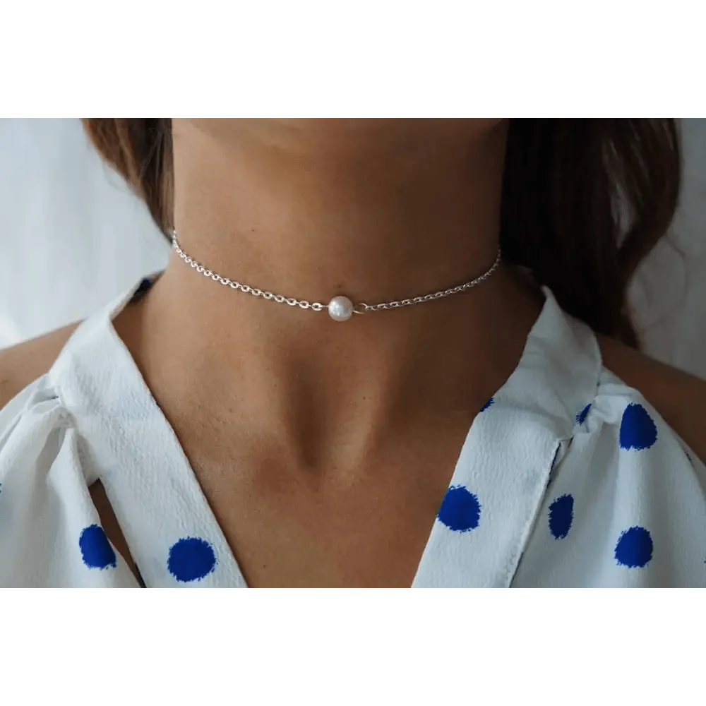 Modern Elegant Fashion Style Simple Pearl Bead Chain Choker Necklace - Aesthetic Fashion Style Jewelry for women Fashion Jewelry Accessories