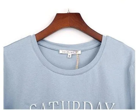 'Monday To Sunday' 3-D Letter Print T-Shirt