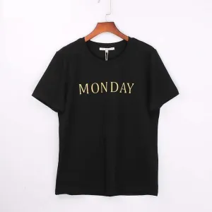 'Monday To Sunday' 3-D Letter Print T-Shirt