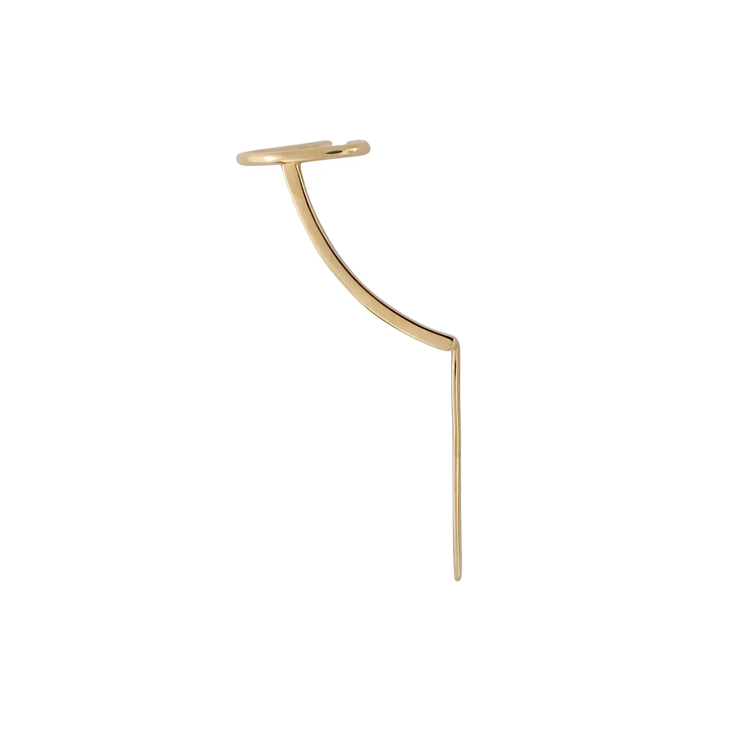 Mono Cuff Needle Gold Earring