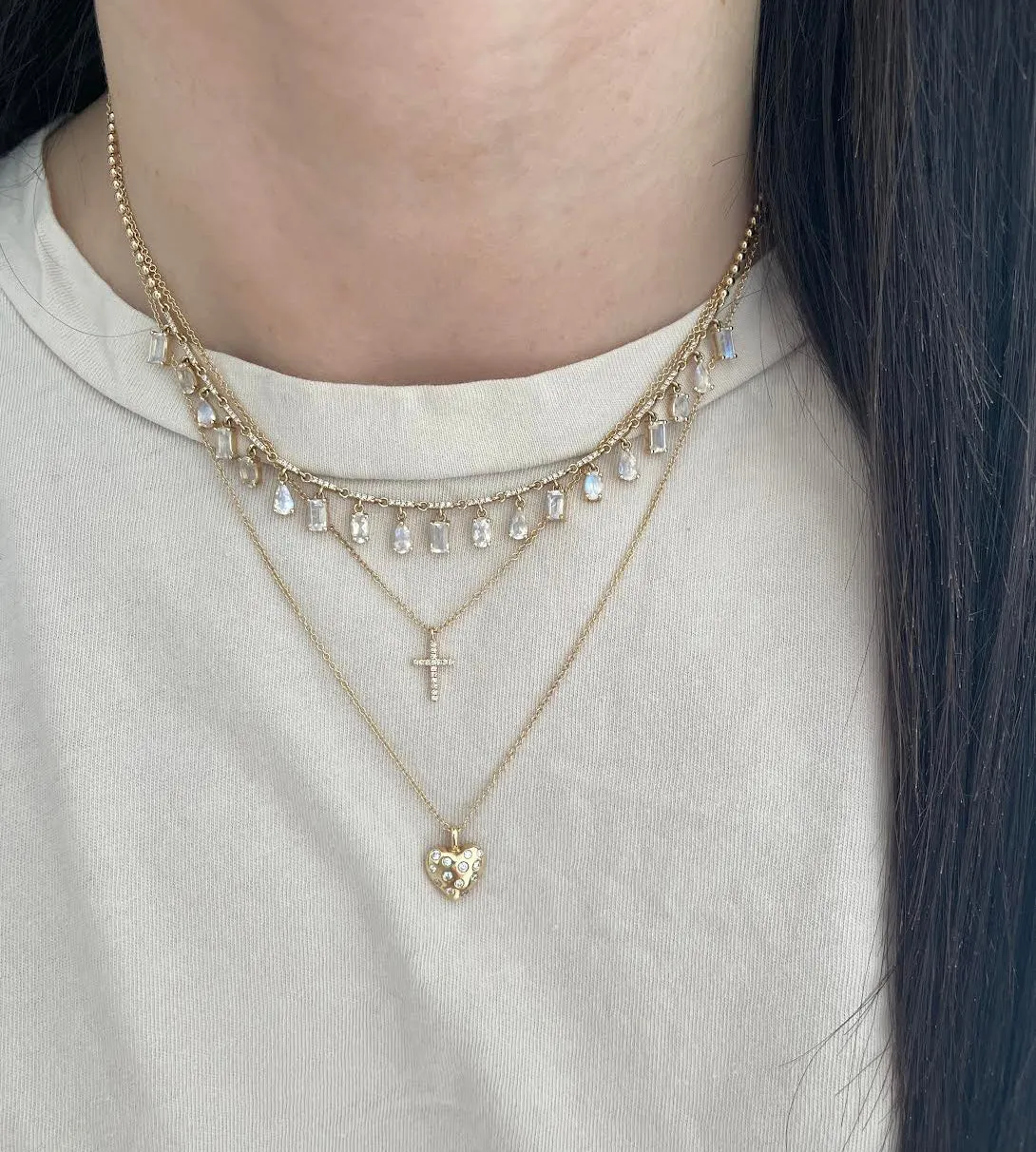 Moonstone Shaker Diamond Necklace