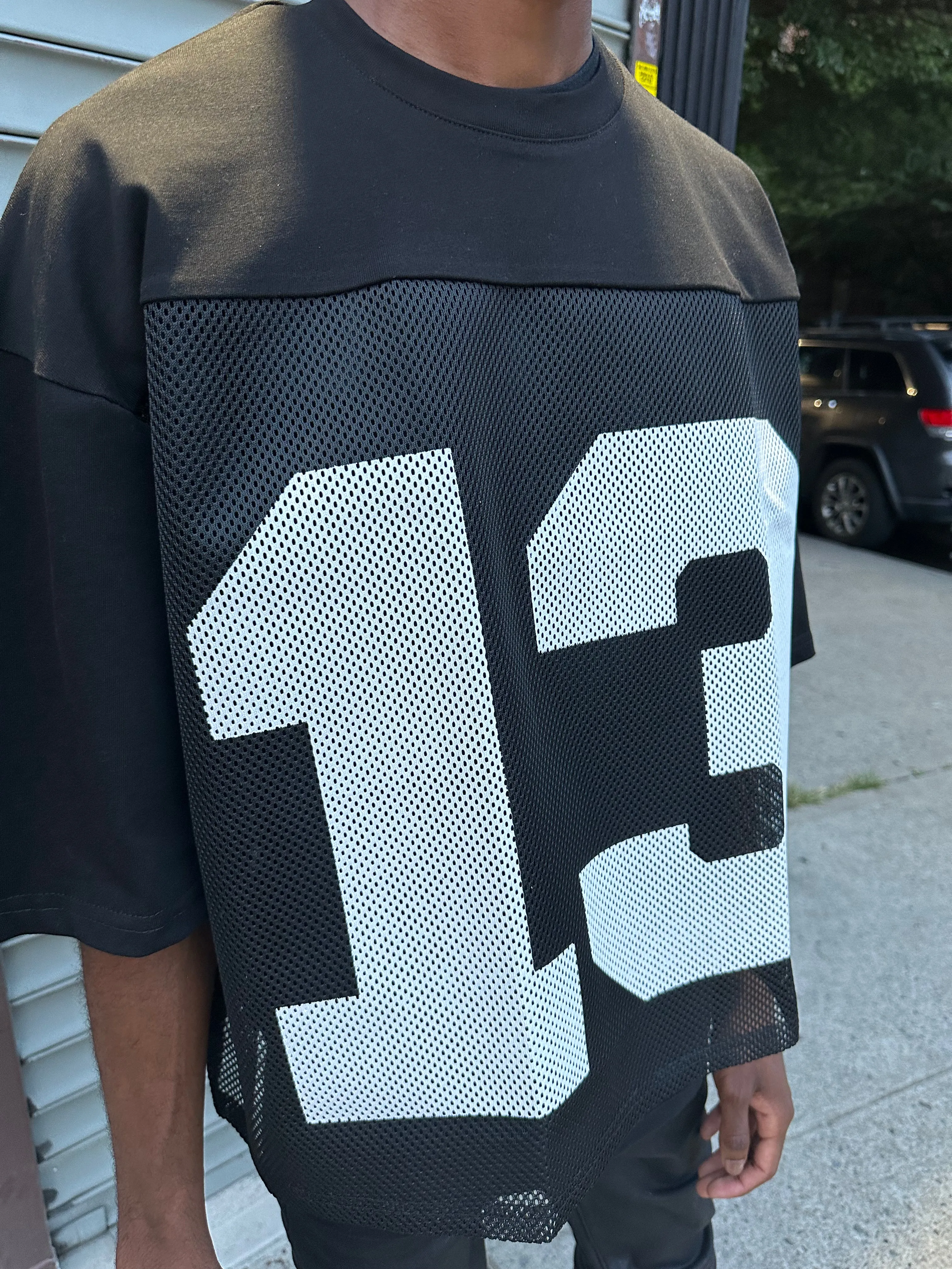 MPR Clothing Oversized Black Football Jersey T-Shirt