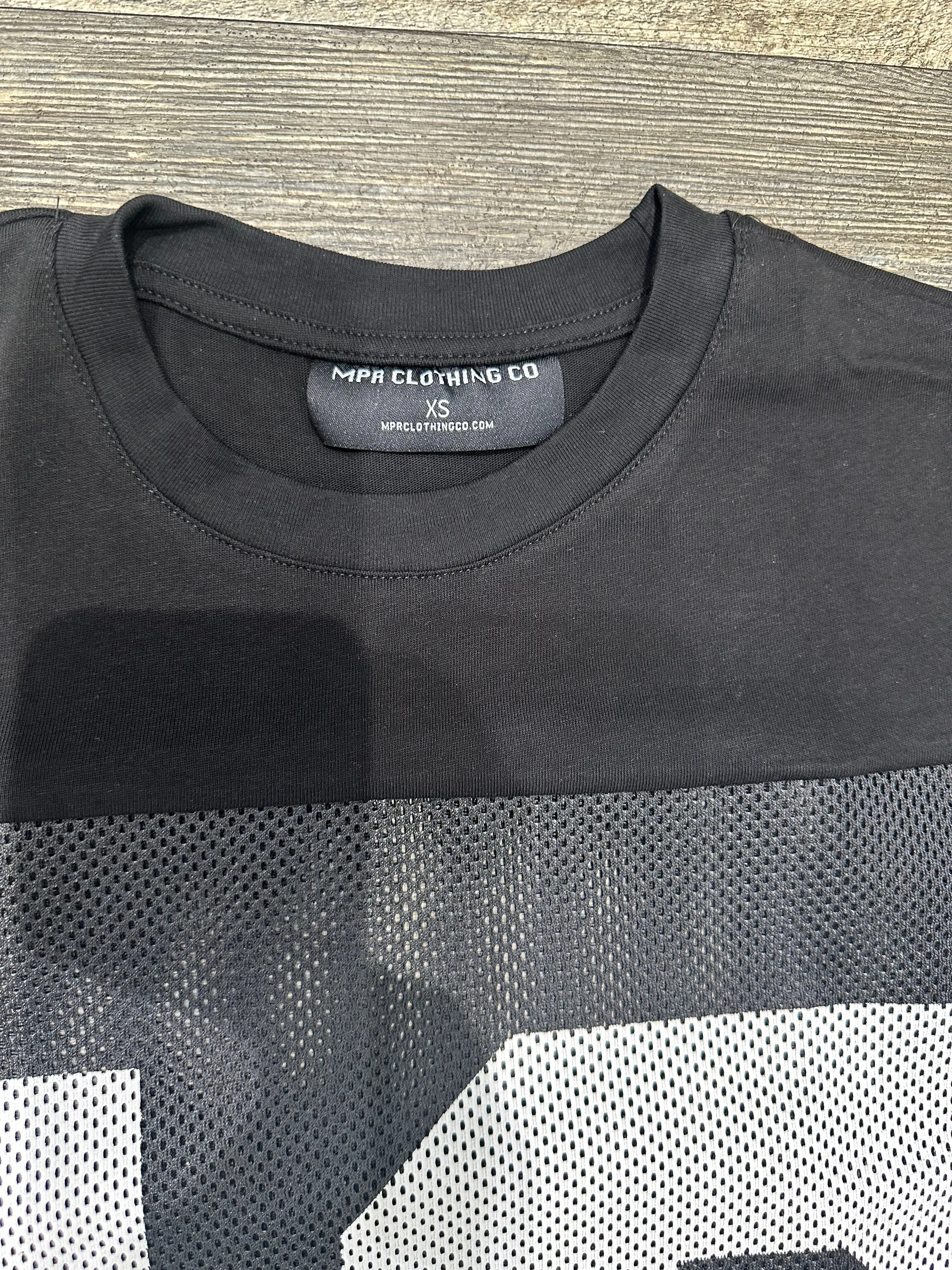 MPR Clothing Oversized Black Football Jersey T-Shirt