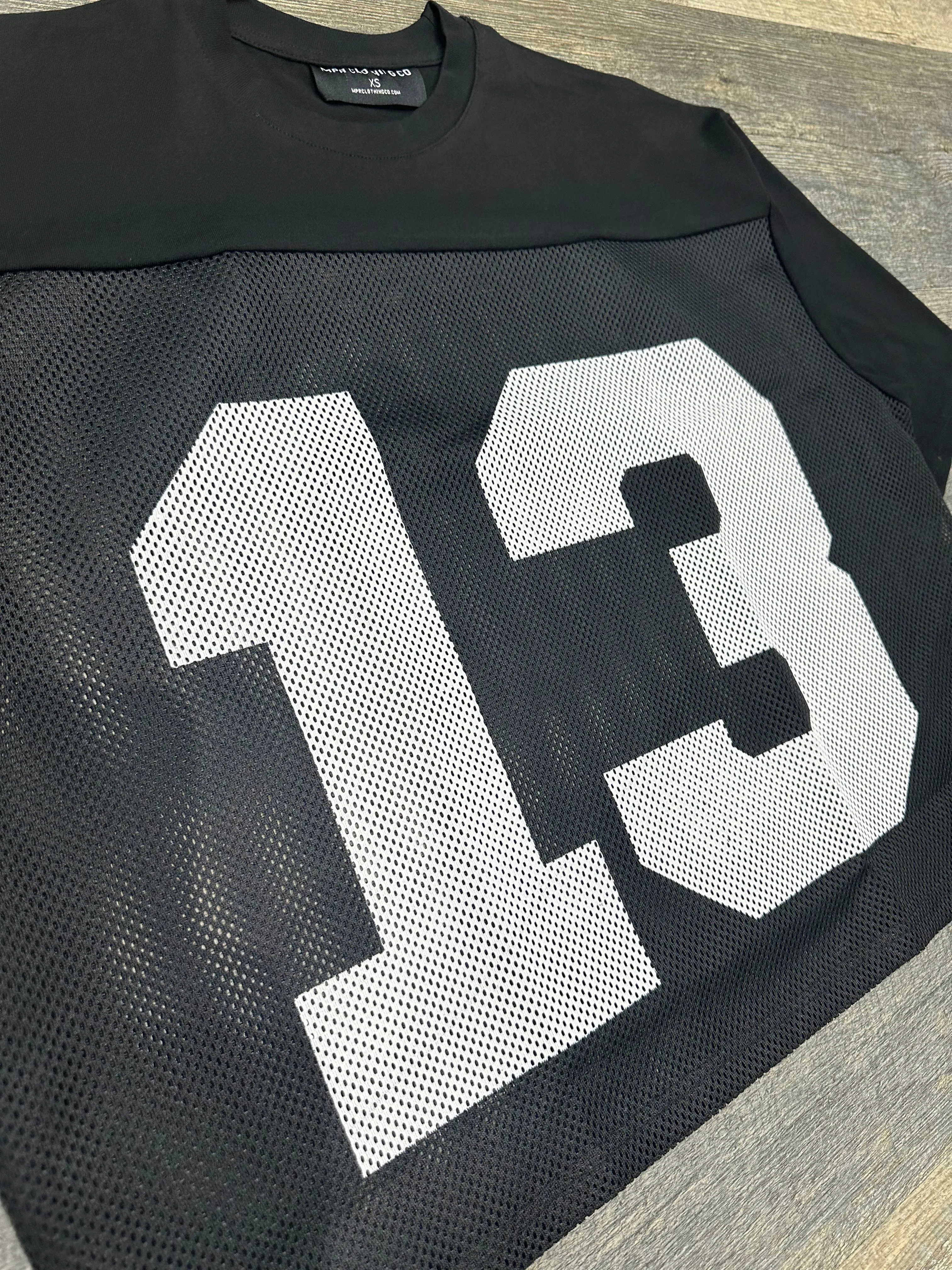 MPR Clothing Oversized Black Football Jersey T-Shirt