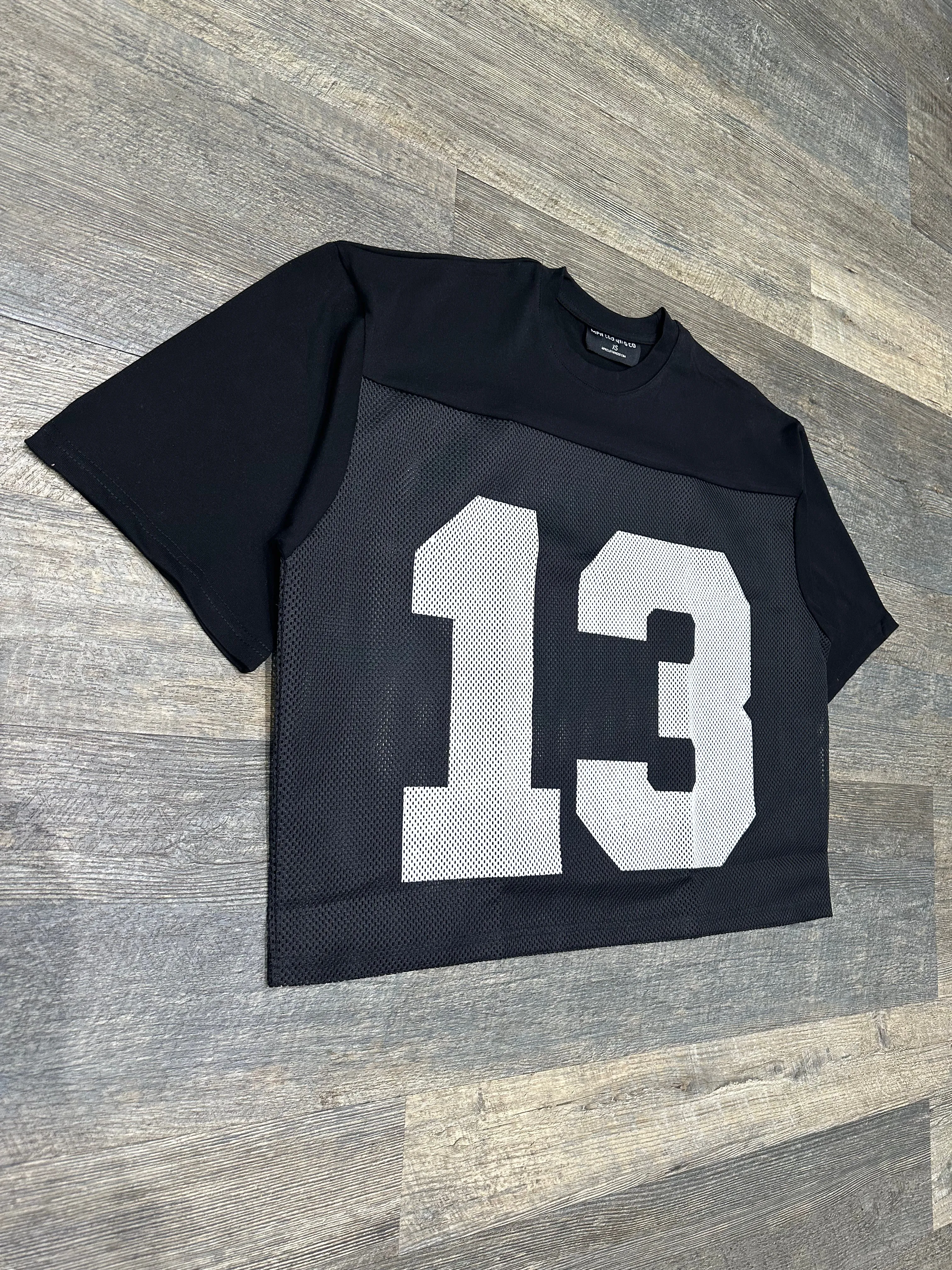 MPR Clothing Oversized Black Football Jersey T-Shirt
