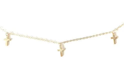Multi Cross Drop Necklace
