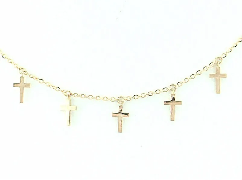 Multi Cross Drop Necklace