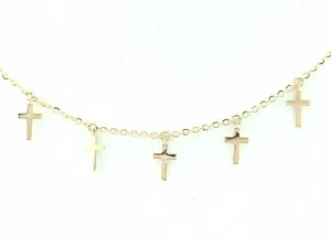 Multi Cross Drop Necklace