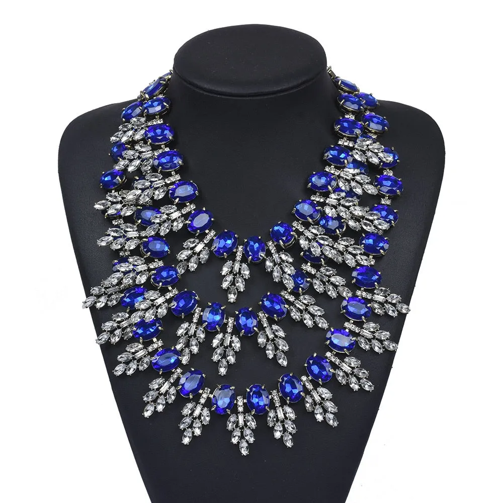 Multi-layer Luxury Crystal Big Chokers Vintage