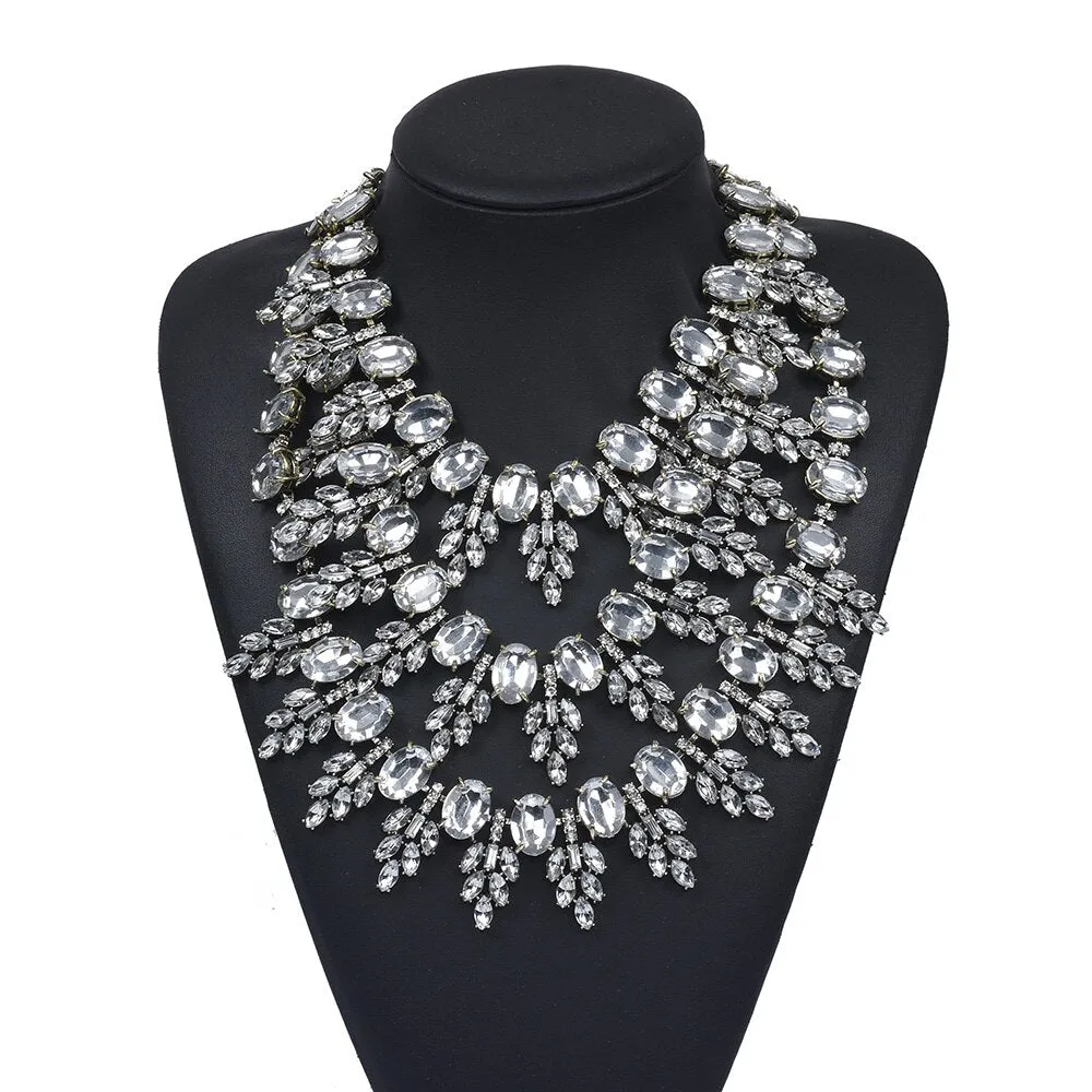 Multi-layer Luxury Crystal Big Chokers Vintage
