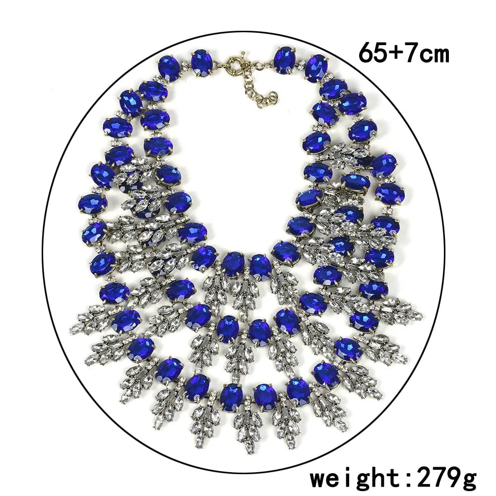 Multi-layer Luxury Crystal Big Chokers Vintage