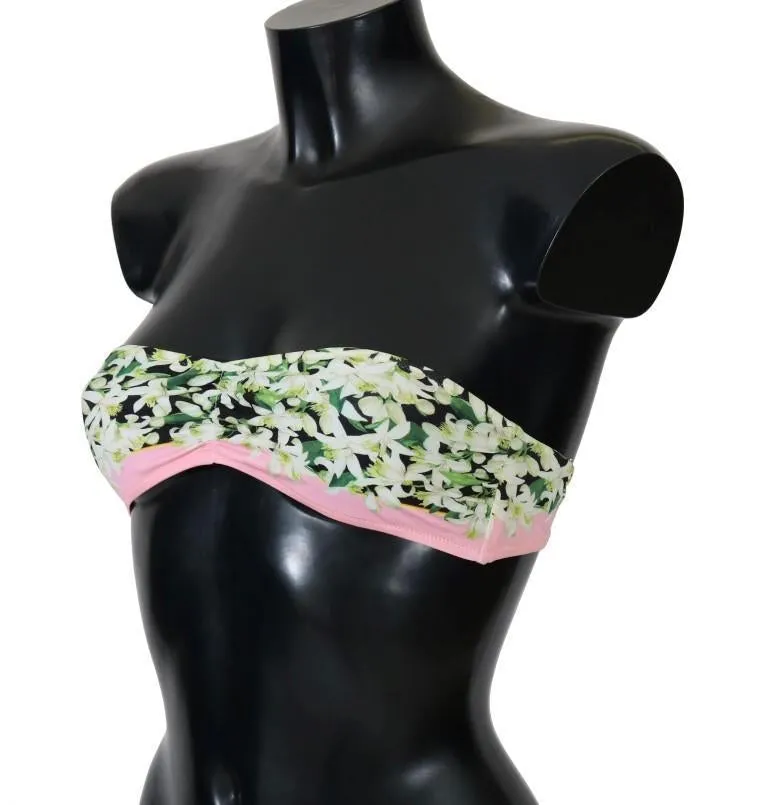 Multicolor Daisy Print Bikini Top