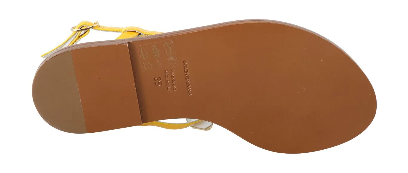 Multicolor Majolica Crystal Flip Flops