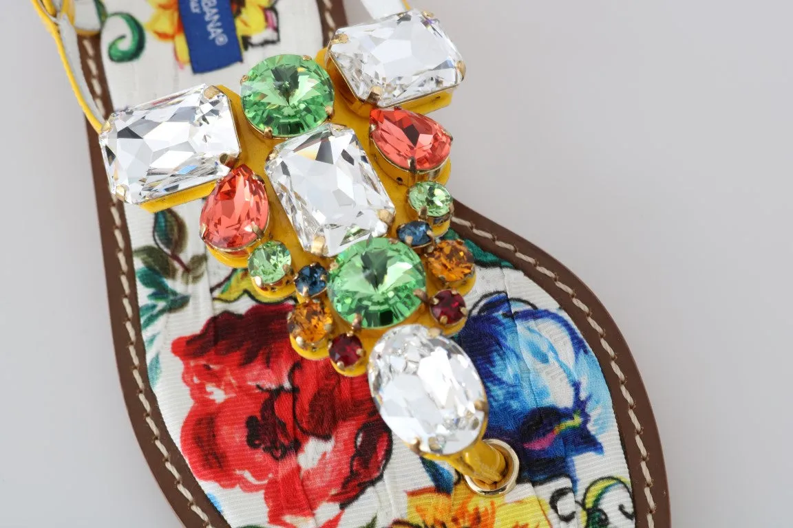 Multicolor Majolica Crystal Flip Flops