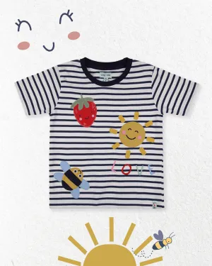 Multicoloured Stripe Print Top