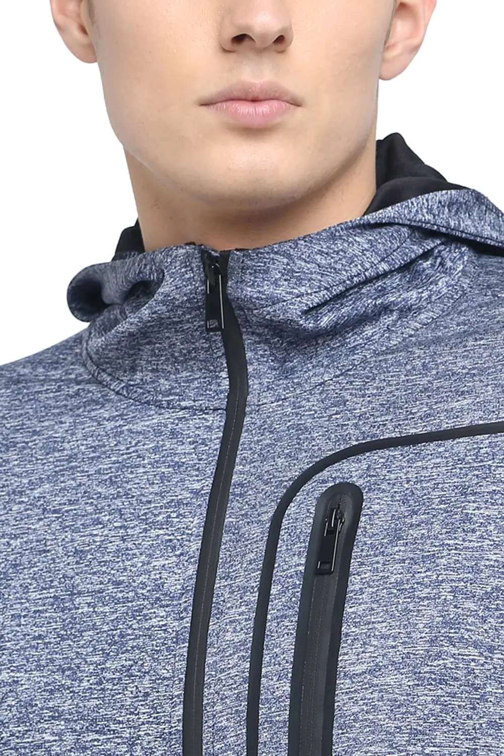 Muscle Fit Hooded Knit Jacket