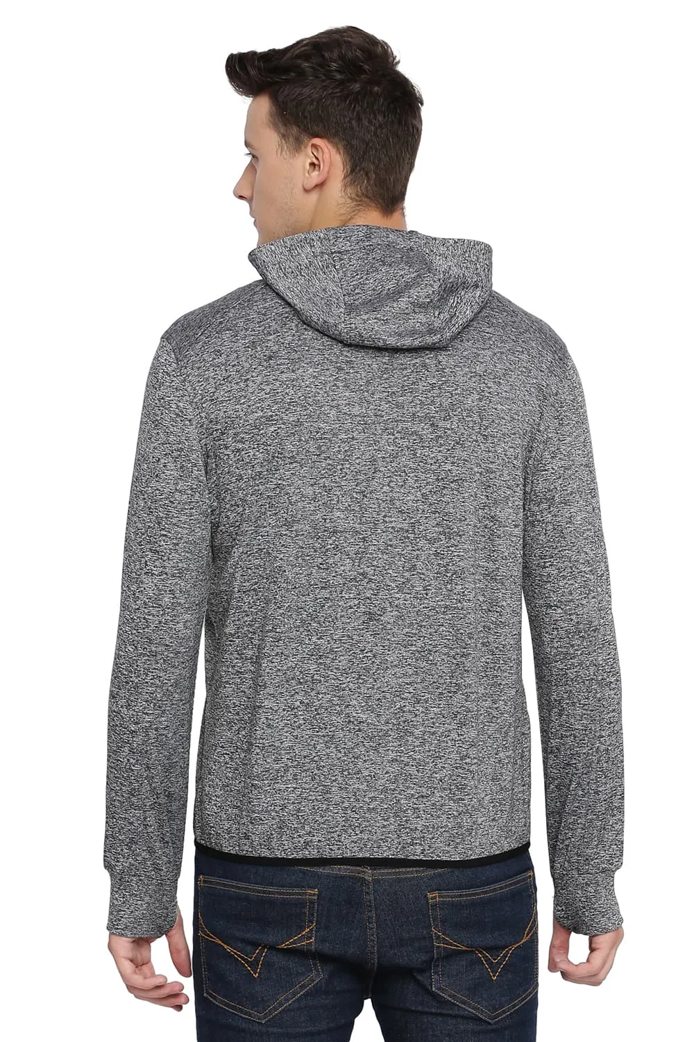 Muscle Fit Hooded Knit Jacket