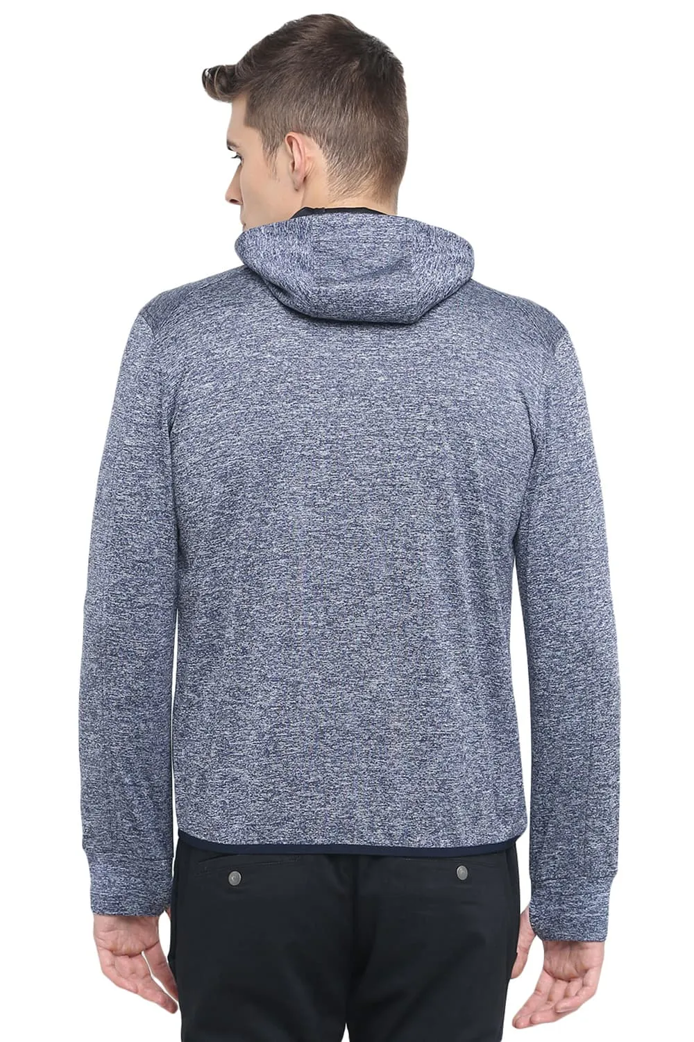 Muscle Fit Hooded Knit Jacket