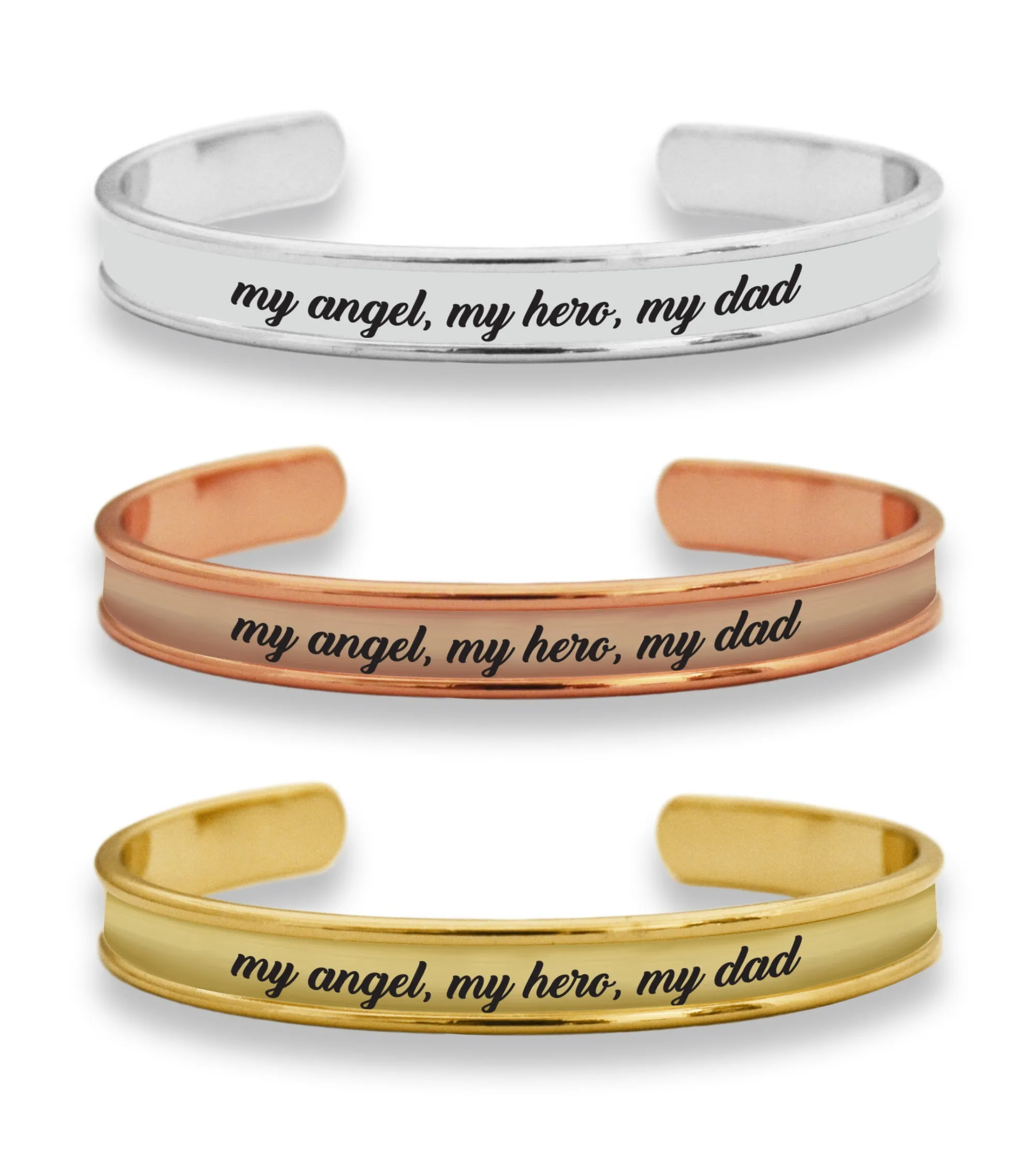 My Angel, My Hero, My Dad Cuff Bracelet
