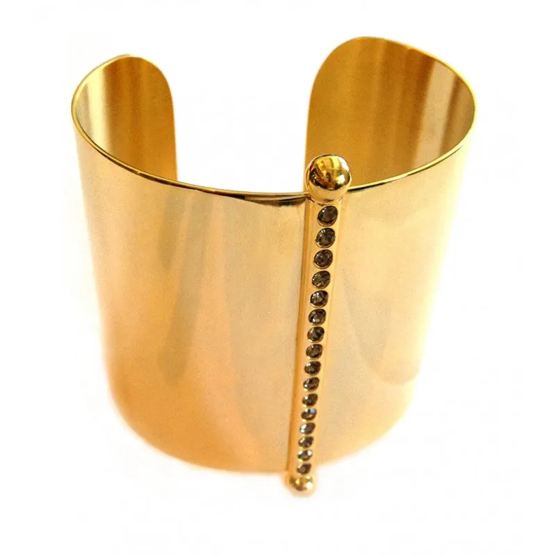 Nadia Gold Pave Crystal Bar Cuff