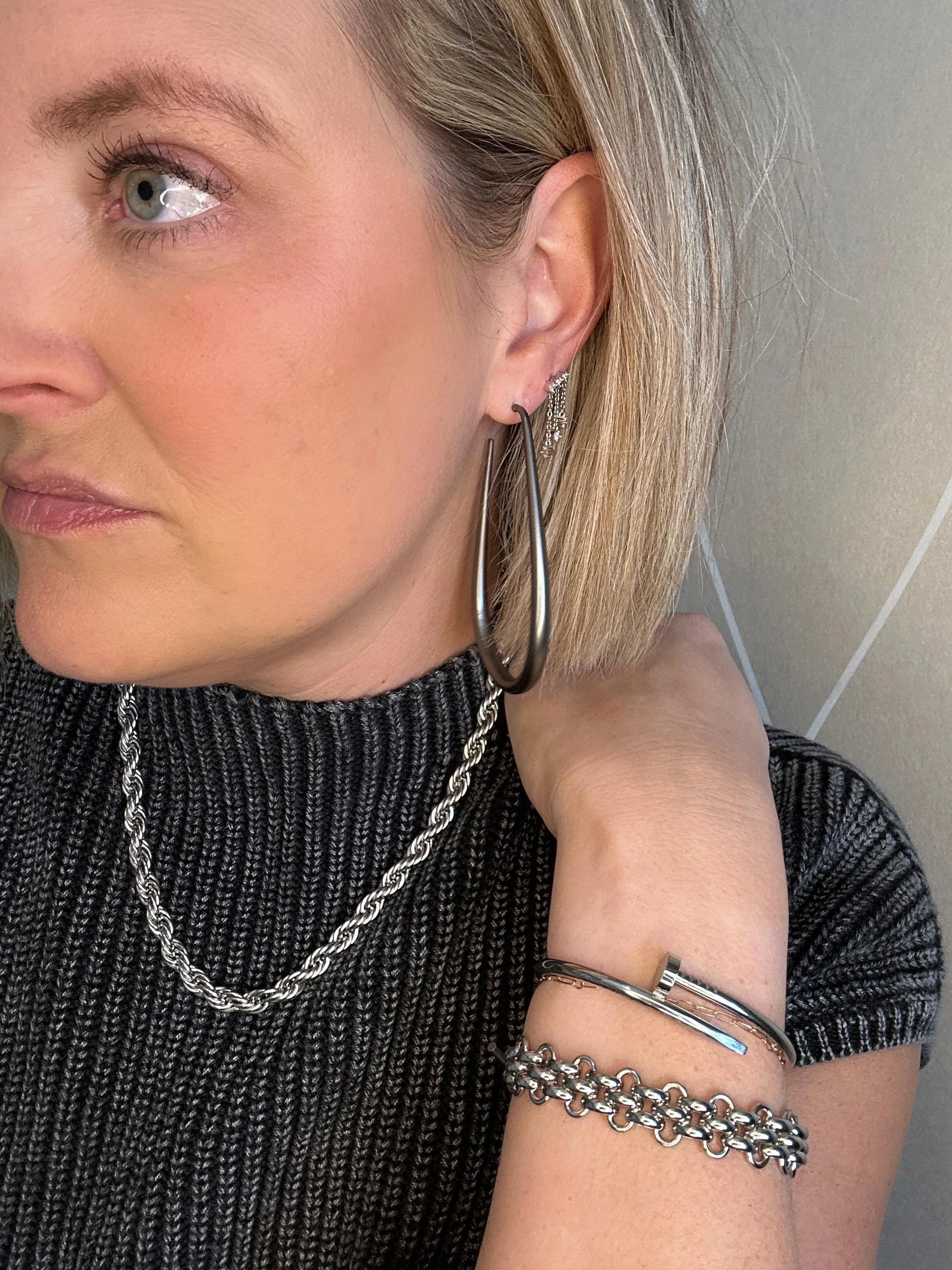 Nail Cuff Silver Bracelet