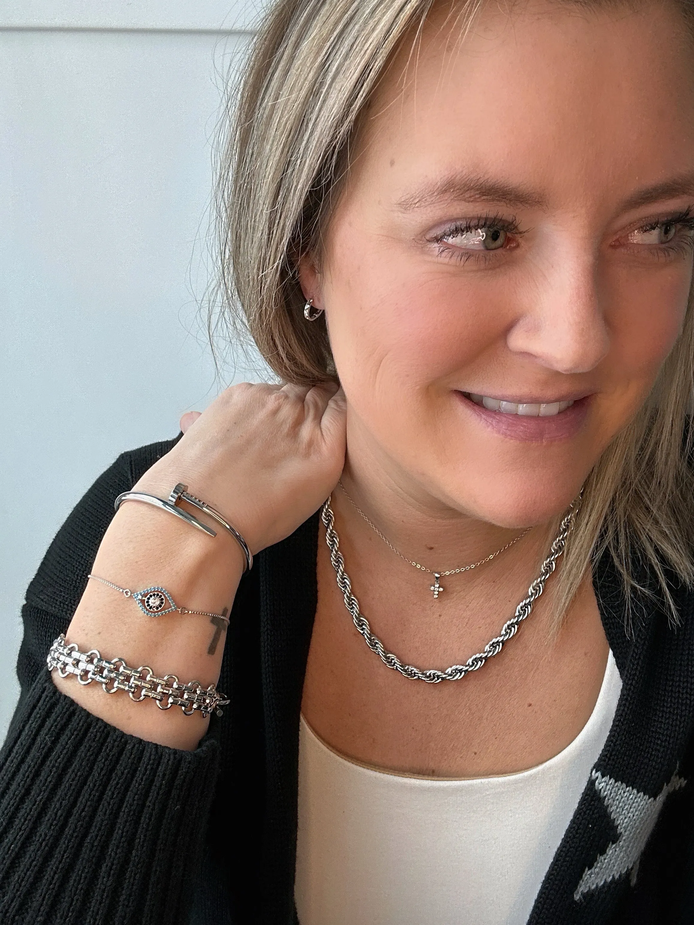 Nail Cuff Silver Bracelet