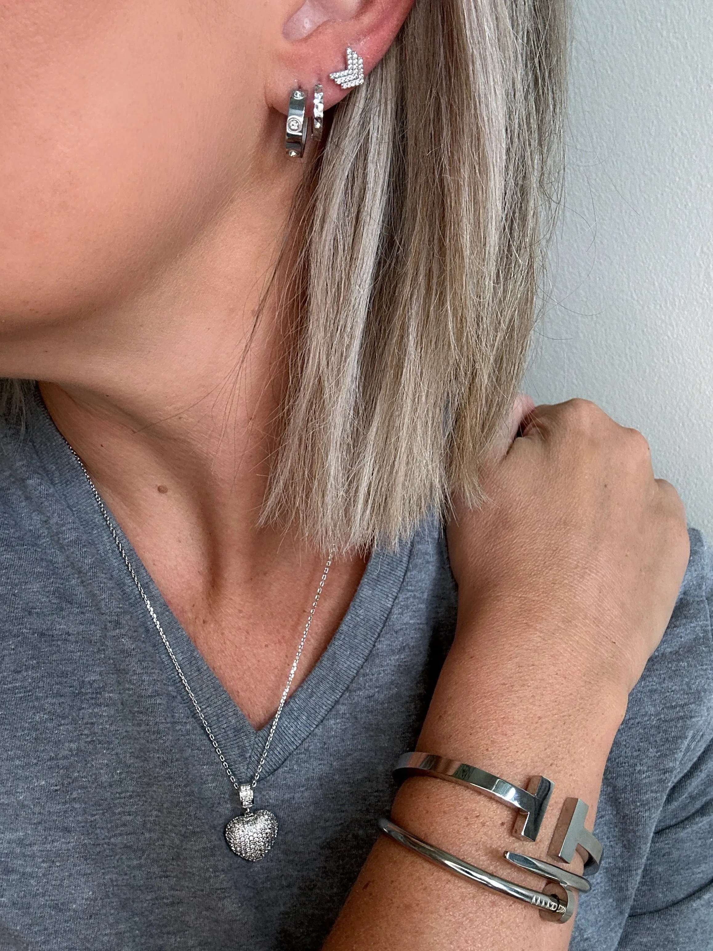 Nail Cuff Silver Bracelet