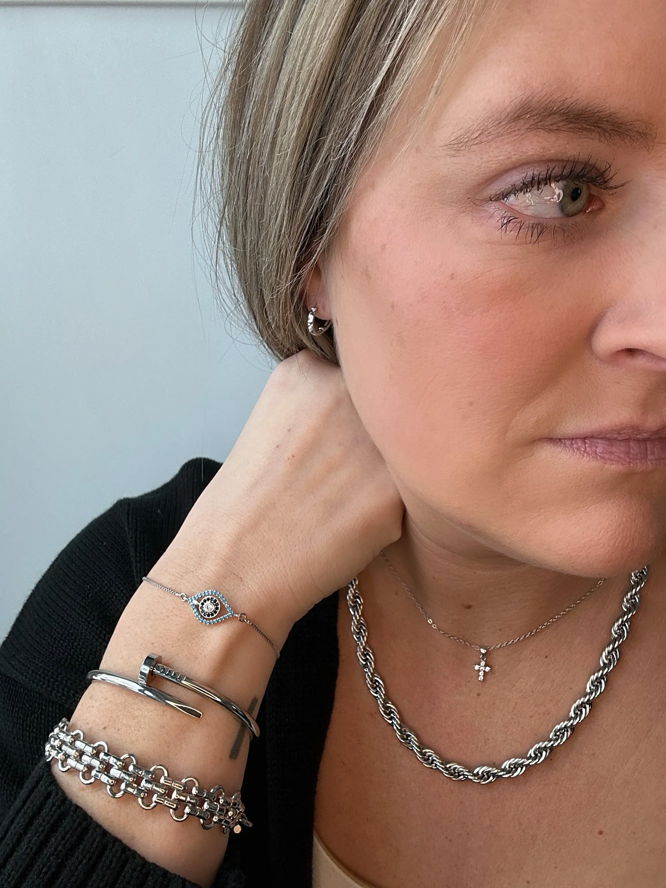 Nail Cuff Silver Bracelet