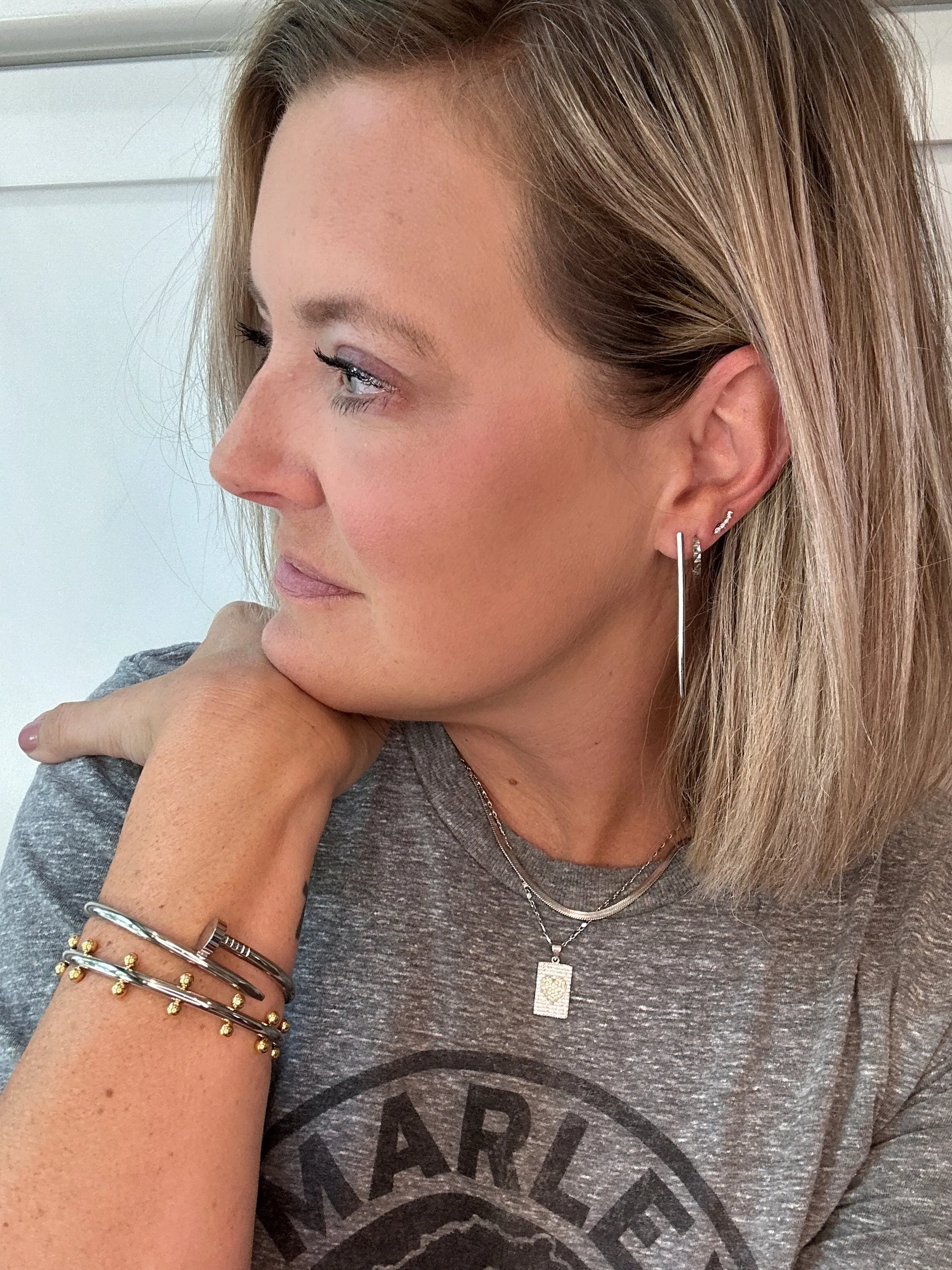 Nail Cuff Silver Bracelet