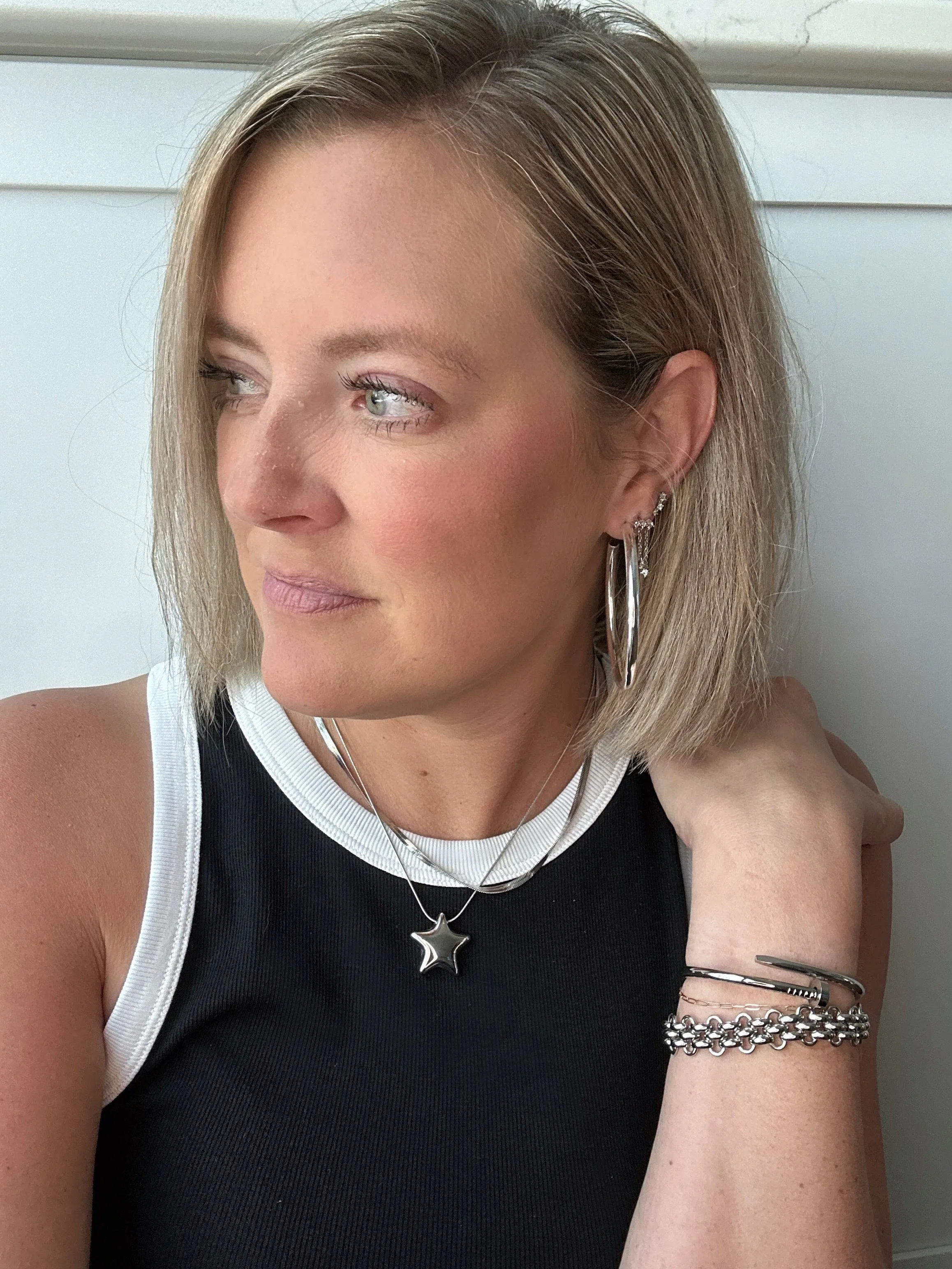 Nail Cuff Silver Bracelet