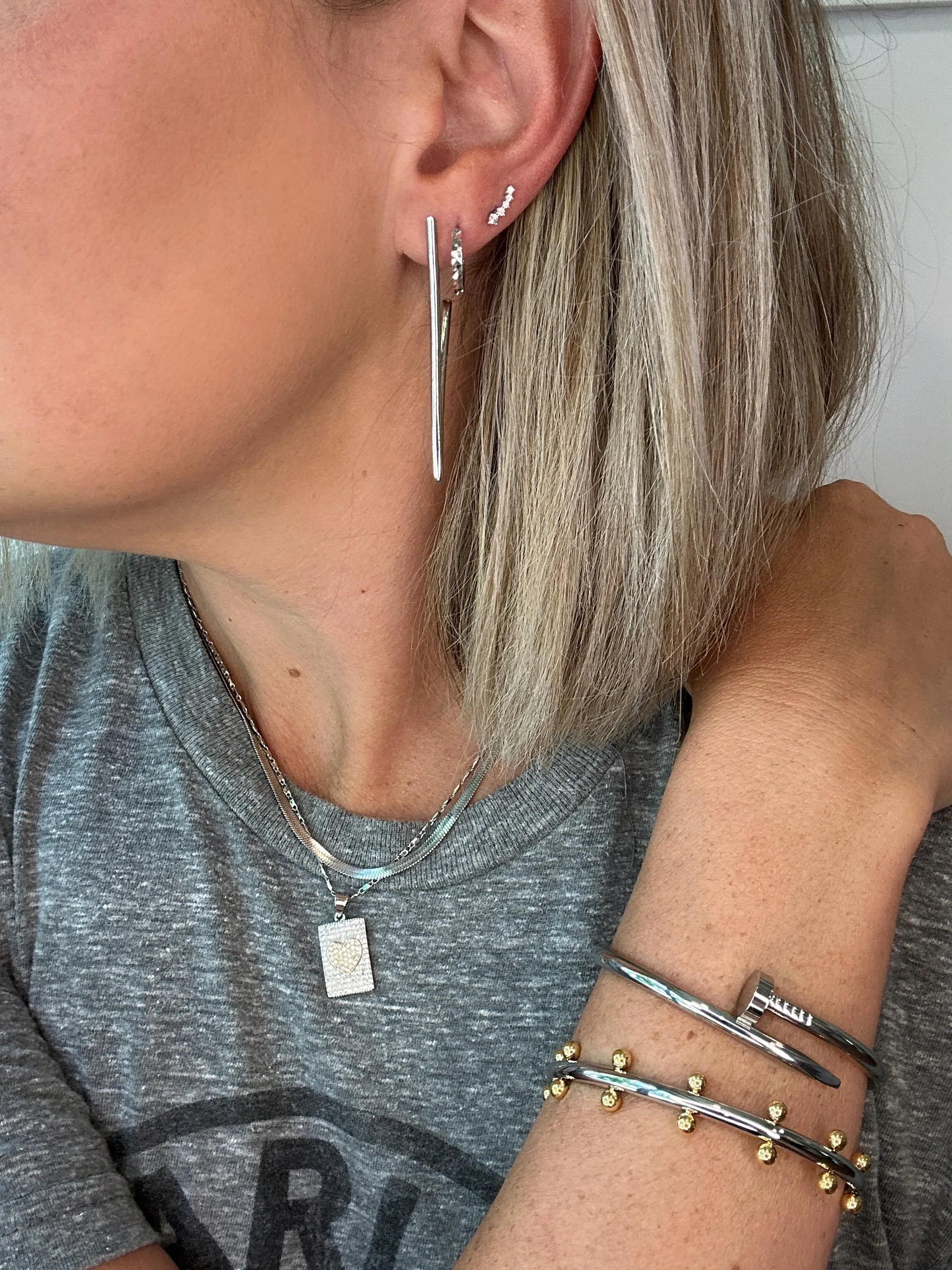 Nail Cuff Silver Bracelet