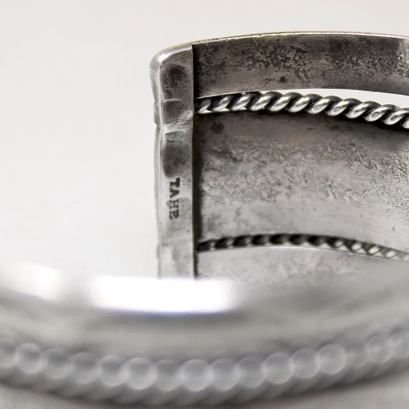 Navajo Sterling Cuff with Rocker Designs by TAHE