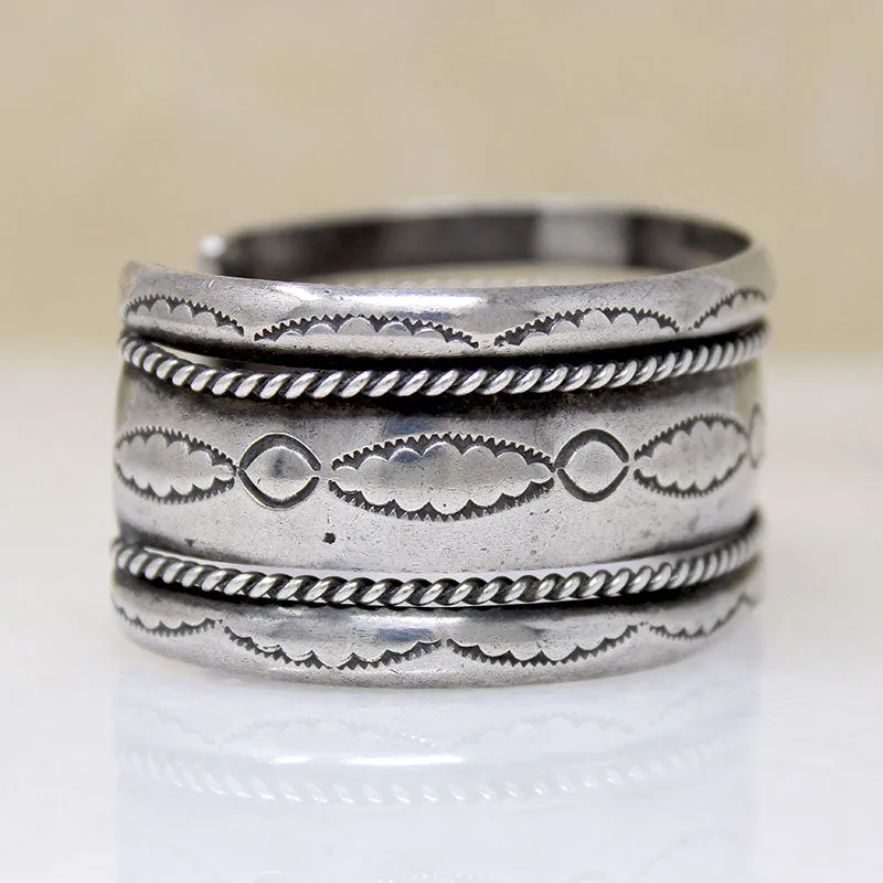 Navajo Sterling Cuff with Rocker Designs by TAHE