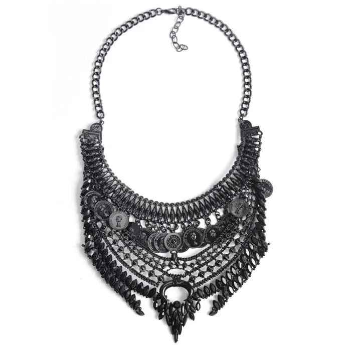Necklaces Pendant Black Statement Bijoux Fashion Crystal Jewelry Choker Maxi Boho Vintage Jewelry