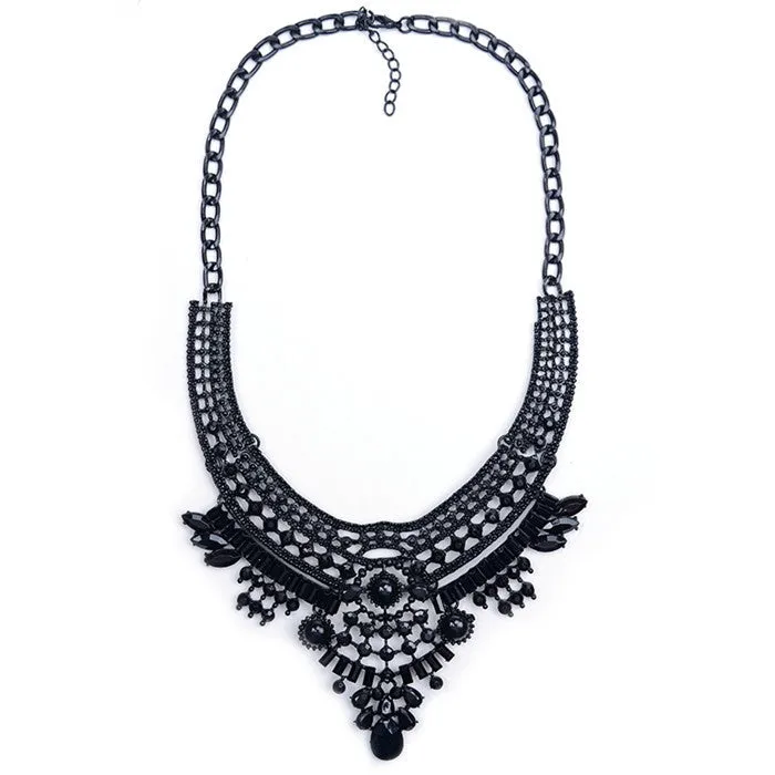 Necklaces Pendant Black Statement Bijoux Fashion Crystal Jewelry Choker Maxi Boho Vintage Jewelry