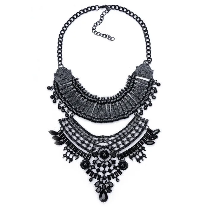 Necklaces Pendant Black Statement Bijoux Fashion Crystal Jewelry Choker Maxi Boho Vintage Jewelry