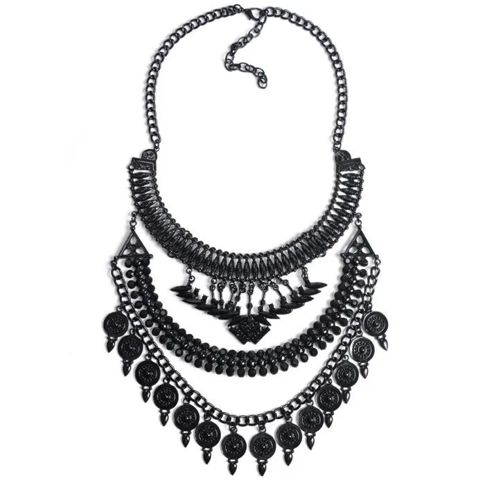 Necklaces Pendant Black Statement Bijoux Fashion Crystal Jewelry Choker Maxi Boho Vintage Jewelry