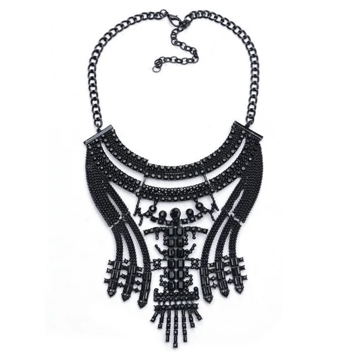Necklaces Pendant Black Statement Bijoux Fashion Crystal Jewelry Choker Maxi Boho Vintage Jewelry