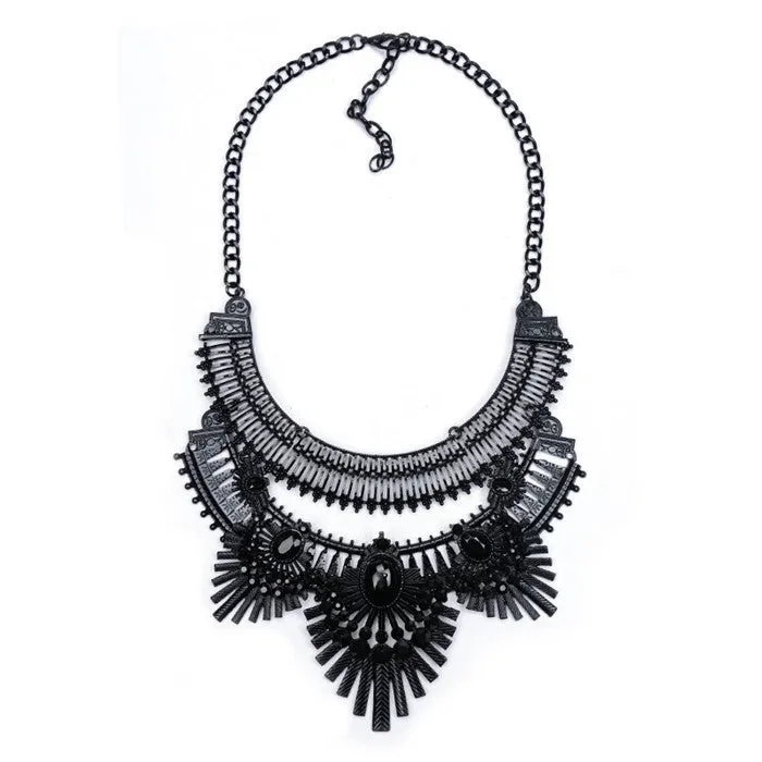 Necklaces Pendant Black Statement Bijoux Fashion Crystal Jewelry Choker Maxi Boho Vintage Jewelry