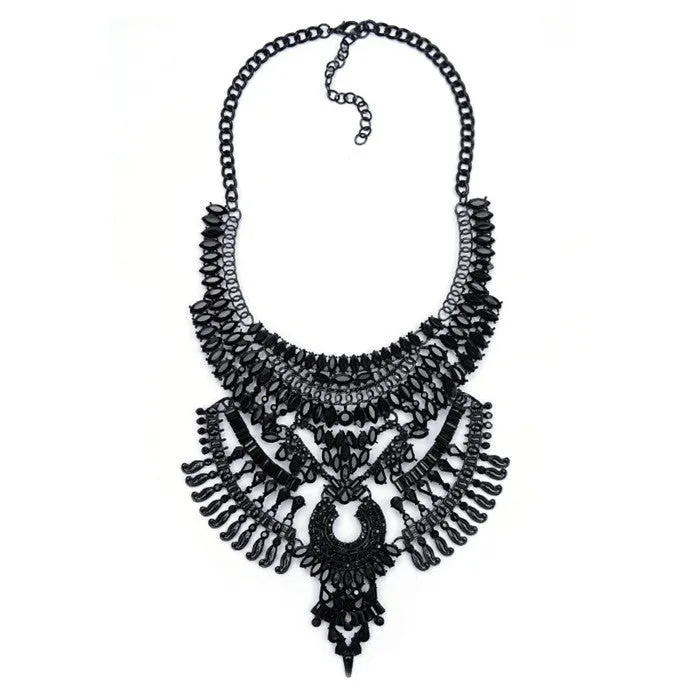 Necklaces Pendant Black Statement Bijoux Fashion Crystal Jewelry Choker Maxi Boho Vintage Jewelry